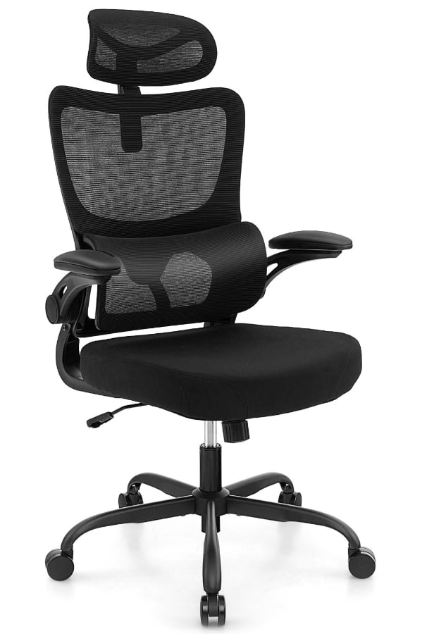 View Callan Black Ergonomic Mesh Office Chair Adjustable Headrest Folding Armrests Adjustable Arm Pads Adaptive Lumbar 160kg Weight Capacity information