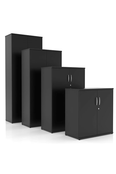 Optima Black Desk High Office Cupboard