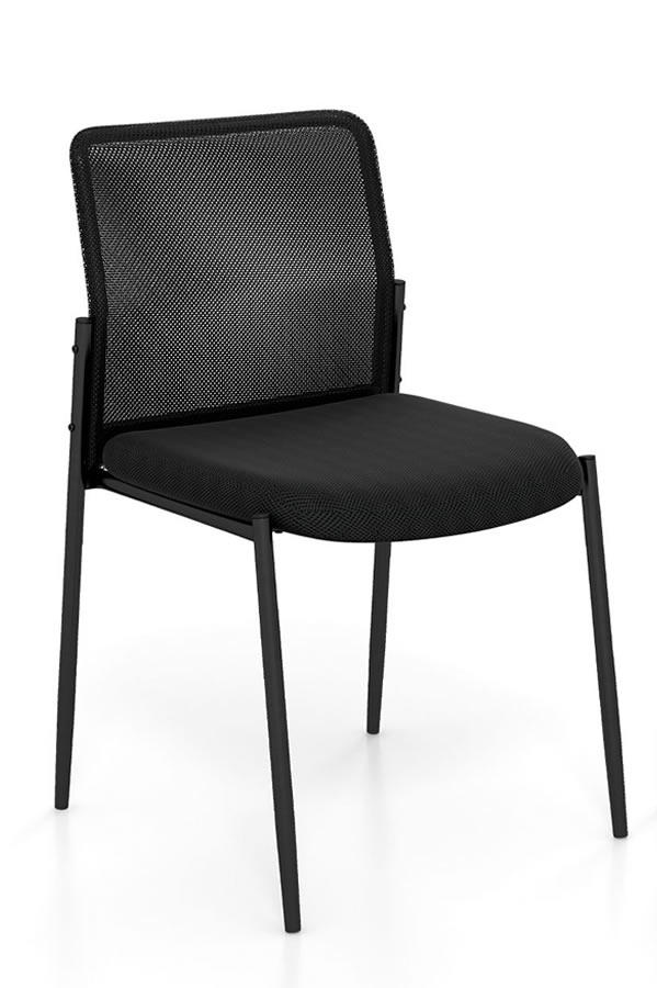 View Tavurn Black Mesh Stackable Conference Chair 2Pack Breathable Mesh Backrest Padded Fabric Seat Sturdy Metal Frame 150kg Weight Capacity information