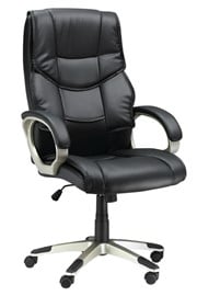 Nino Black Leather Office Chair