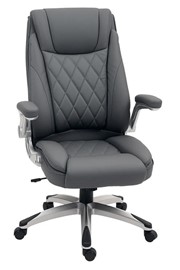 Reno Dark Grey Leather Executive Office Chair