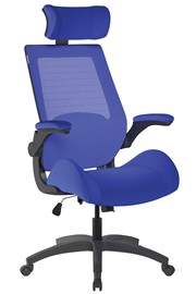 Resolute Blue Folding Arm Mesh Chair