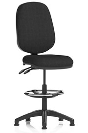 Black Upholstered Draughtsman Chair