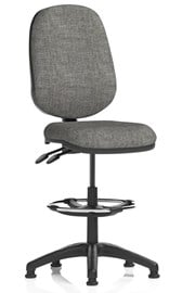 Charcoal Upholstered Draughtsman Chair