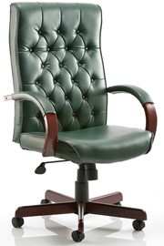 Chesterfield Leather Chair - Green 