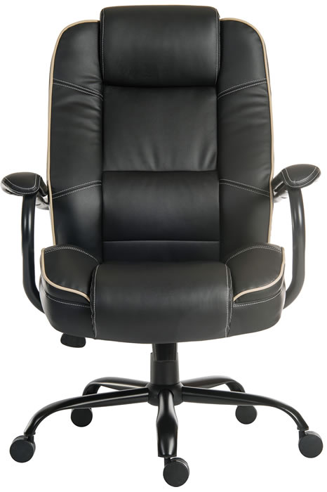 View Le Grande Black Leather Office Chair Obese Heavy Duty Extra Large Chair Tested To 27 Stone 171kg Executive Chair Light Piping information