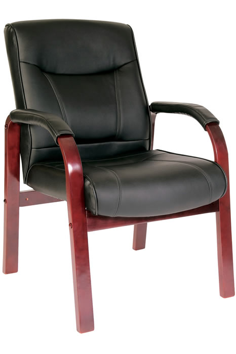 View Leather Visitors Office Chair Beech Frame Kingston information