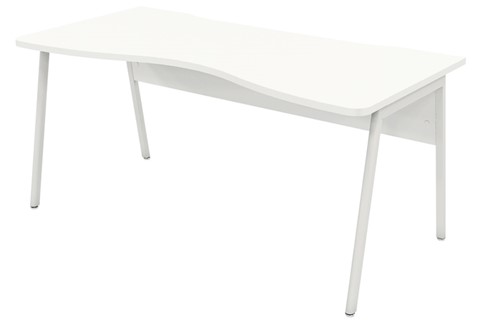 Ascend White Double Wave Desk - 1200mm x 800mm