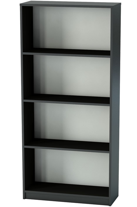 View Three Shelf Black Office Bookcase 1657mm Nene information