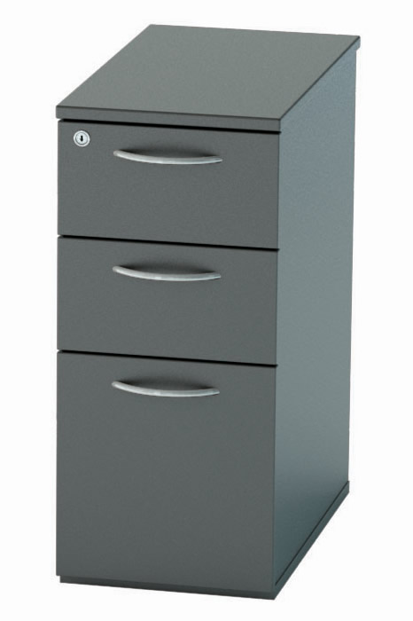 View Black Narrow Home Office 3 Drawer Under Desk Pedestal Fully Lockable Drawers Two Box Drawers 1 Filing Drawer A4 Or Foolscap Files information