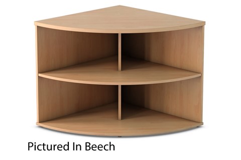 Thames Desk High Radial Bookcase - Beech 