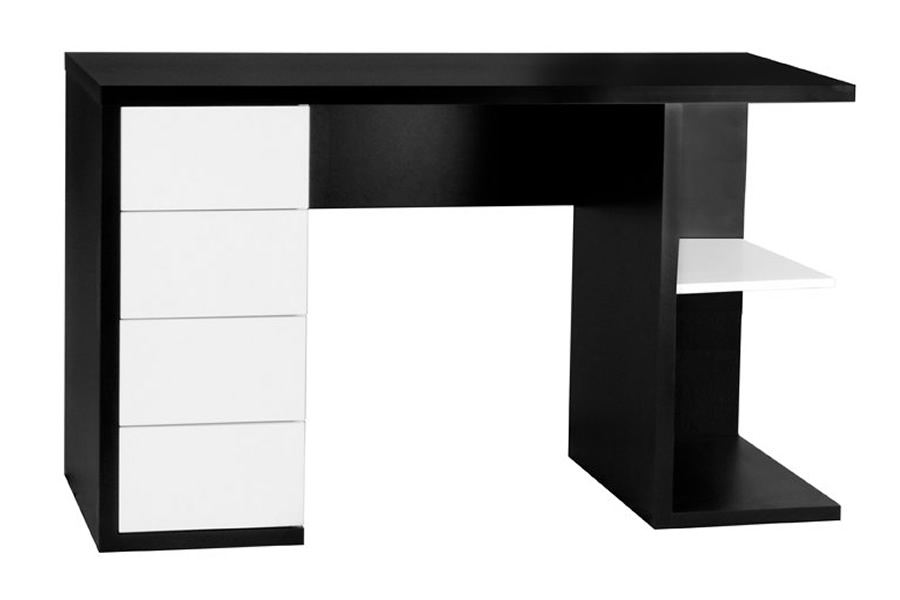 Hobart Workstation - Modern Black and White Home Computer Desk