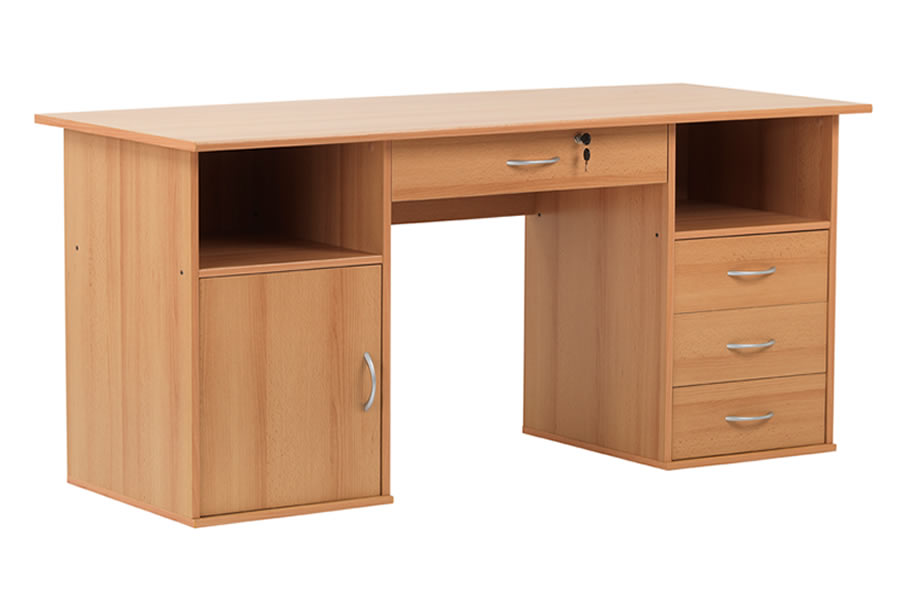 beech effect corner desk