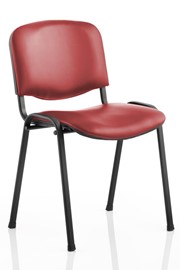 Red Vinyl Conference Chair No Arms