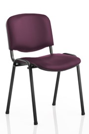 Plum Vinyl Conference Chair No Arms