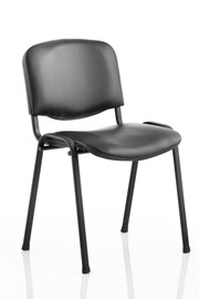 Black Vinyl Conference Chair No Arms