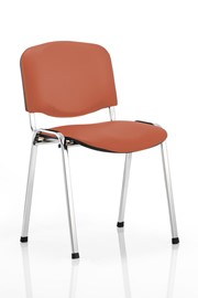 Orange Vinyl Chrome Conference Chair