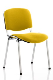 Yellow Vinyl Chrome Conference Chair