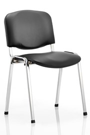 Black Vinyl Chrome Conference Chair