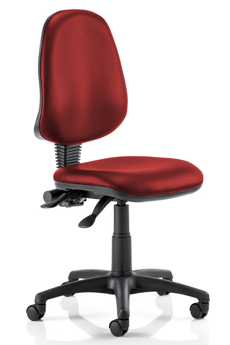 View Affordable Vinyl Operator Chair Red Adjustable Arms information