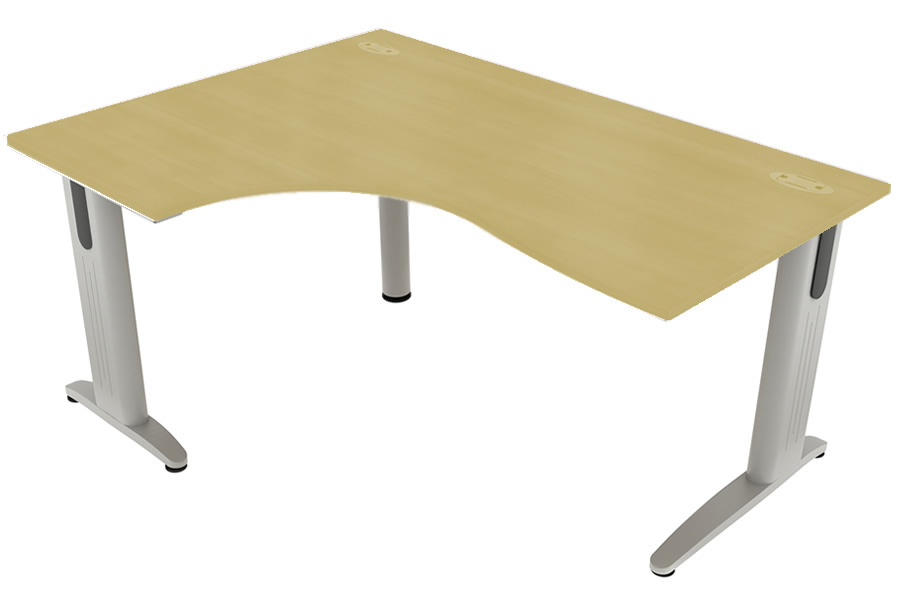View Maple LShaped Left Corner Cantilever Desk 1800mm x 1200mm Domino Beam information
