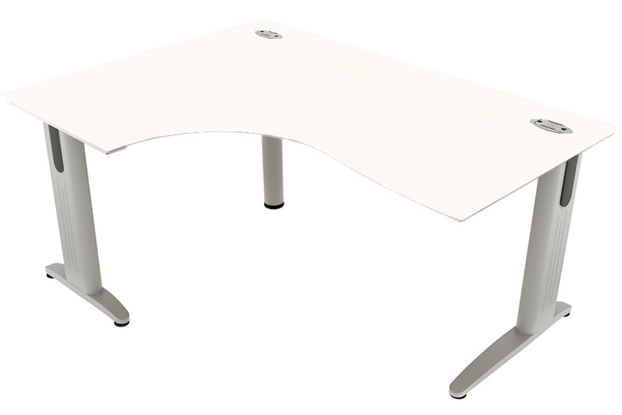 View White LShaped Left Corner Cantilever Desk 1800mm x 1200mm Domino Beam information