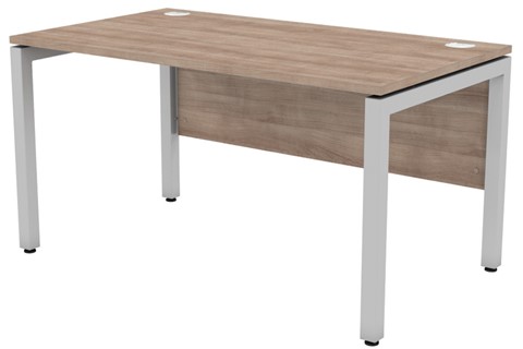 Duty Rectangular Desk With Cable Mangement - Birch 1200mm Silver 600mm 