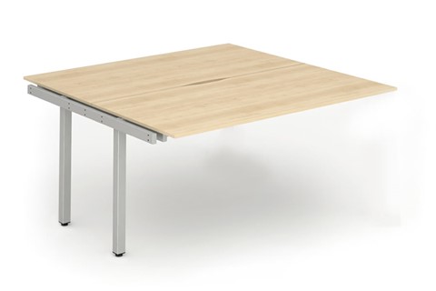 Portland Double Extension Desk - 1200mm Maple Silver 