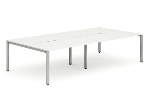 White 4 Person Bench Office Desk 4 X 1200mm X 800mm Portland