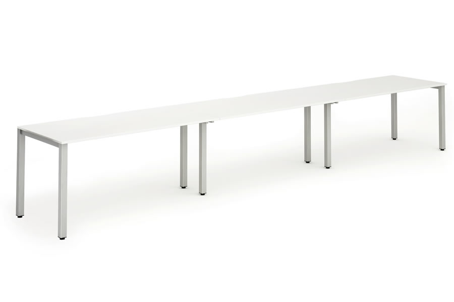 View White 3 Person Bench Office Desk 3 x 1400mm x 800mm Portland information