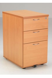 Hawk 3 Drawer Desk High Pedestal - Beech 