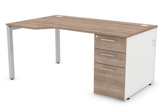 Wave Office Desk Including Locking Pedestal Drawers 7 Colours