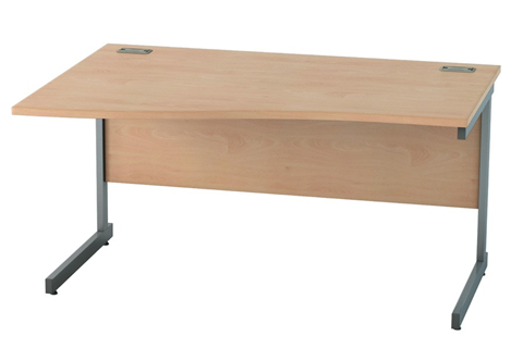 Thames Beech Wave Cantilever Desk - 1200mm x 800mm Left Hand