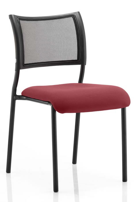 View Claret Mesh Back Stacking Conference Chair Deeply Padded Seat Breathable Air Mesh Backrest Black Robust Steel Frame Stacks 8 High Melbourne information